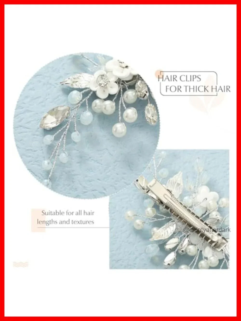 Flower Pearl Rhinestone Bridal Hair Clip Barrettes Wedding Hair Piece